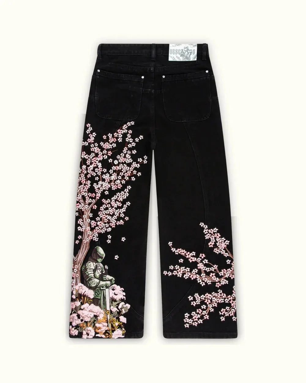 Y2K retro casual fashion high street pattern men's jeans floral tiger pattern loose high waist wide leg casual women's jeans — image 11
