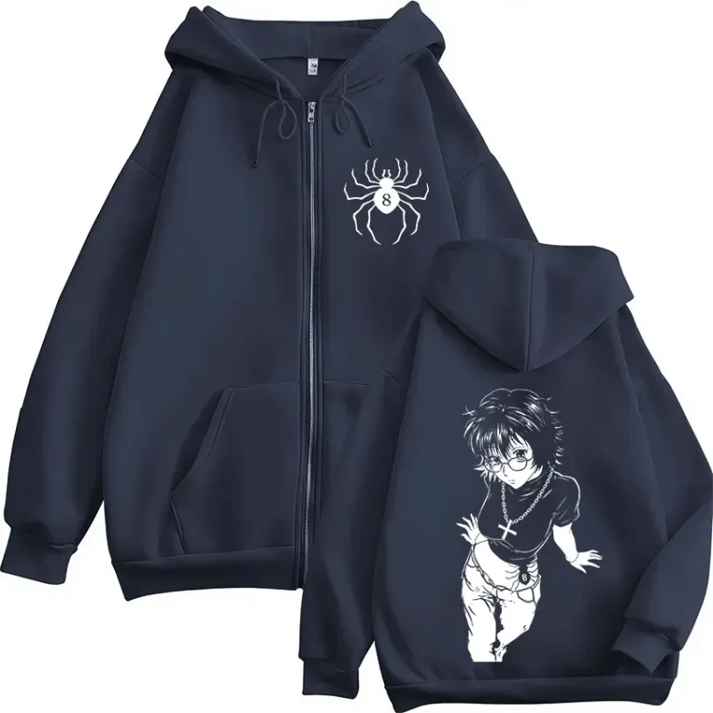 Anime Hunter X Hunter Shizuku Phantom Troupe Zipper Hoodies Men's Women Clothing Casual Zip Up Hooded Sweatshirts Jackets Coat — image 4