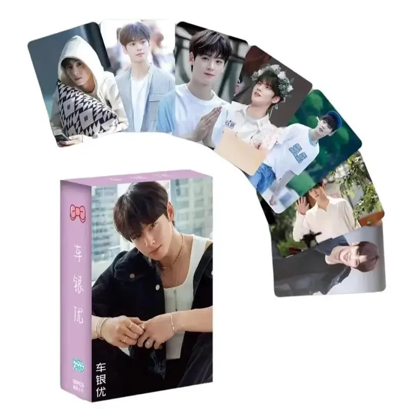 55PCS Cha Eun‑woo Holographic LOMO Photocards Set Korean Star Fans Collectible Gift — image 2