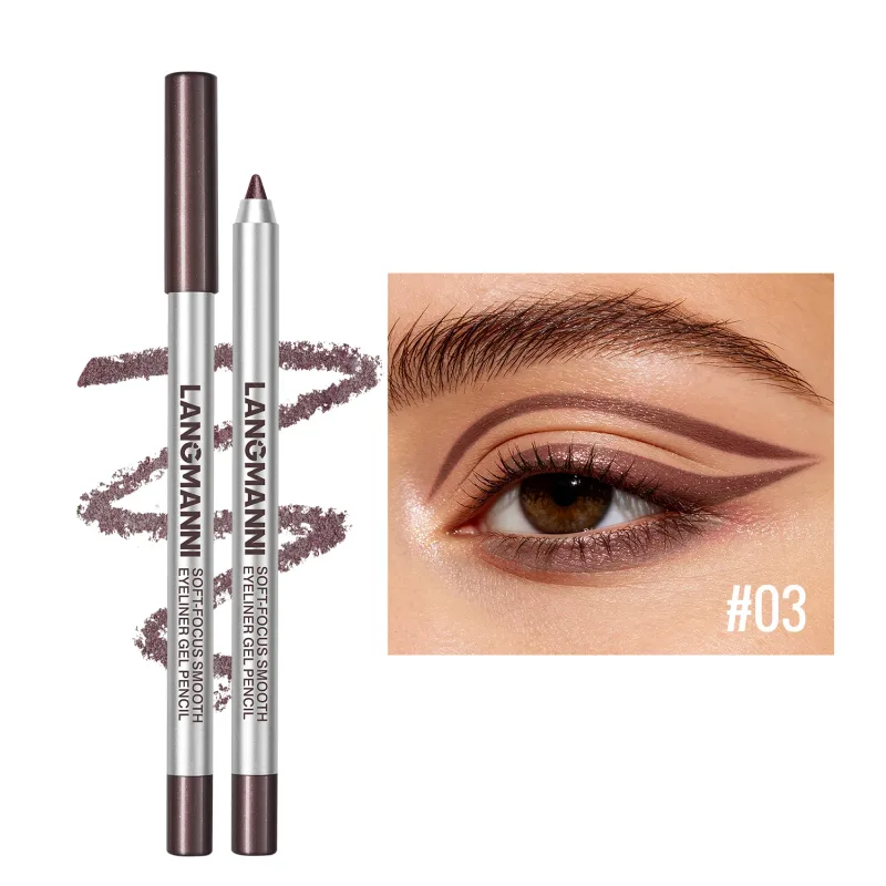 Pearlescent Green Eyeliner Pencil 12 Color Smooth Eye Pigment Glitter Eye Liner Eyeshadow Pen Long-Lasting Waterproof Eye Makeup