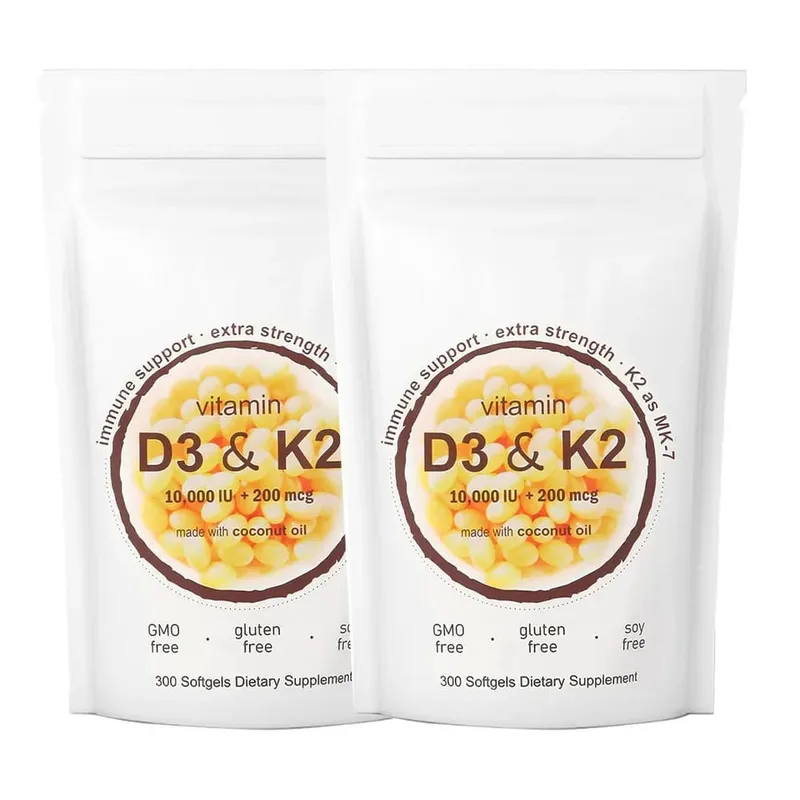 Vitamin D3 10 000iu + K2 MK7 200mcg Softgels | 2-in-1 Complex with Coconut Oil | Supports Heart Bone Teeth & Immune Health — image 10