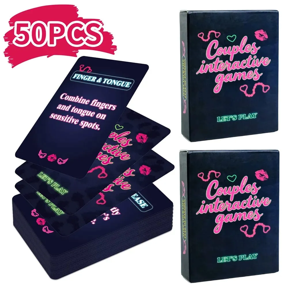50PCS Coppia Sessuale Gioco di Carte Innamorato Interattivo Data Notte Gioco Amore Domande e Risposte Set di Carte di Sfida Romantico Regalo di San Valentino