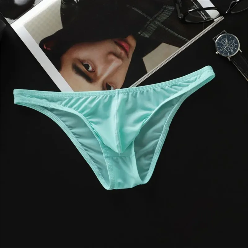 New 2026 Men Ice Silk U Convex Samll Briefs Underwear Low Waist Ultra Thin Transparent Bikini Slip Panties Plus Size M-XXL — image 12