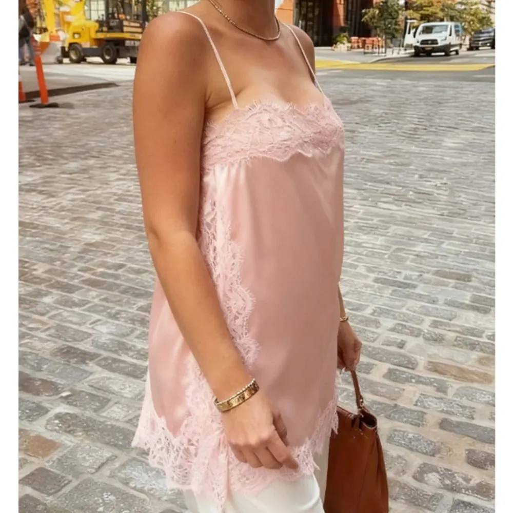 Vintage Sexy Floral Lace Satin Patchwork Camisole for Women Boho y2k Solid Sleeveless Backless Beach Chic Tops Cropped — image 6