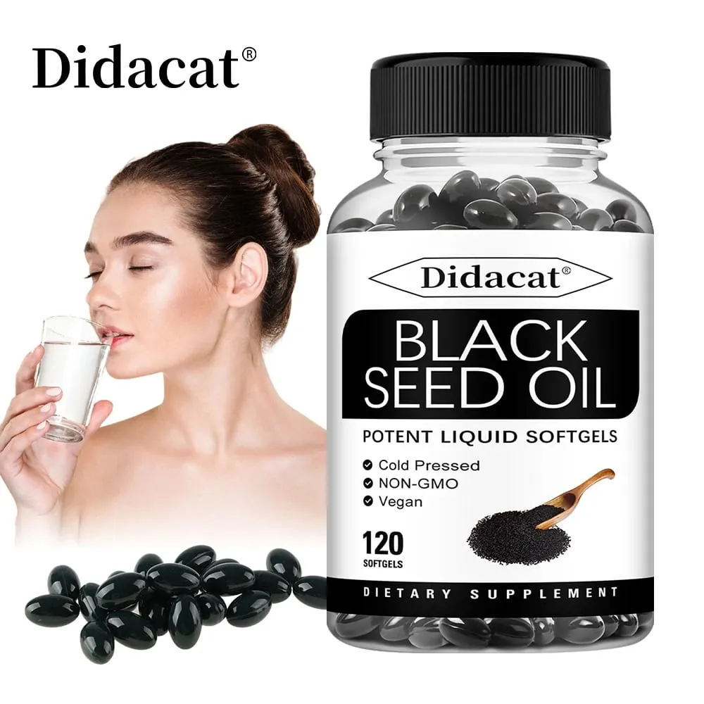 Vegan Black Seed Oil Capsules - Supports Immune Joint Digestive Hair Skin Health - Non-GMO Gluten Free Supplement — image 1