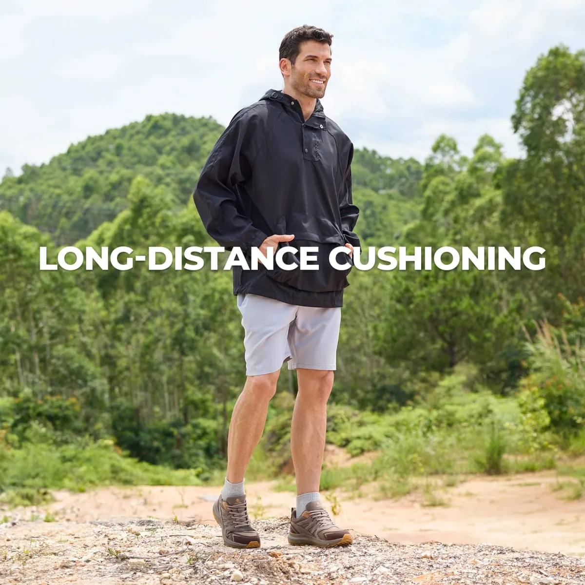 Fittington Men's Wide Hiking Shoes For Men Outdoor Walking Trekking Trails Shoes Non-slip Sports Sneakers With Arch Support — image 6