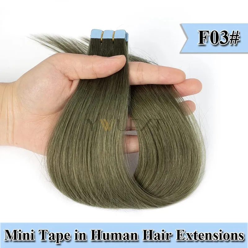 12-20 Inches Mini Tape in Human Hair in Fancy Colors Natural Straight Seamless Tape Hair Extensions for Outlet Hairstyles — image 9