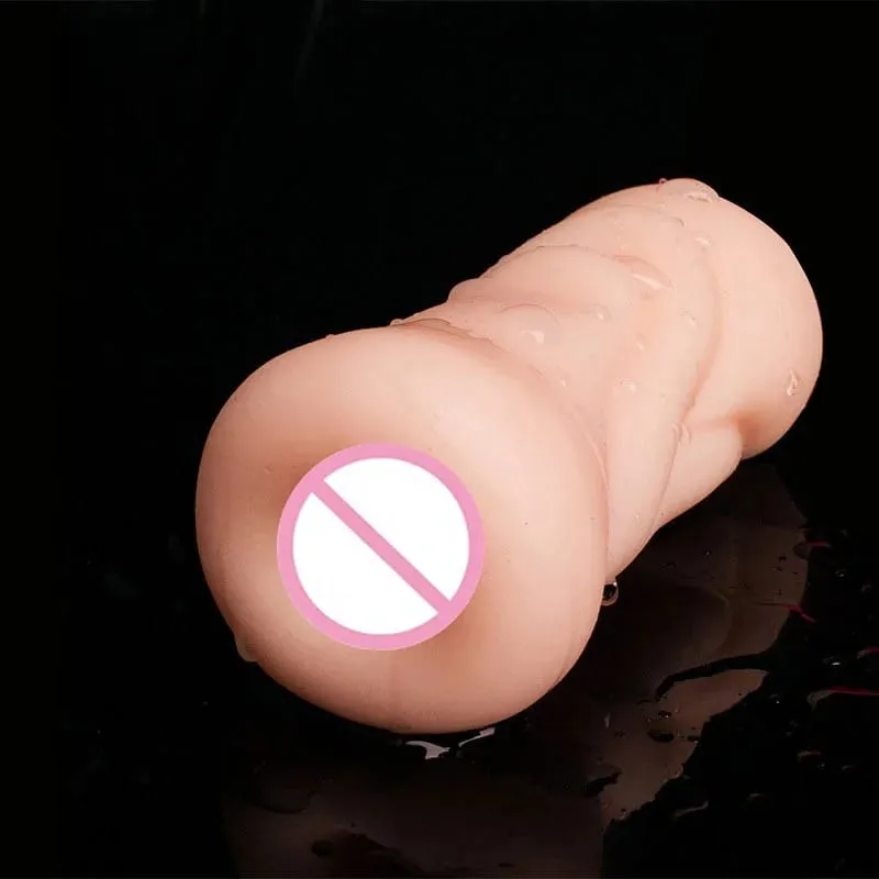 Soft TPE Aircraft Cup Male Stroker with Oral Vaginal Anal Textures Realistic Pocket Pussy Training Sex Toy for Men