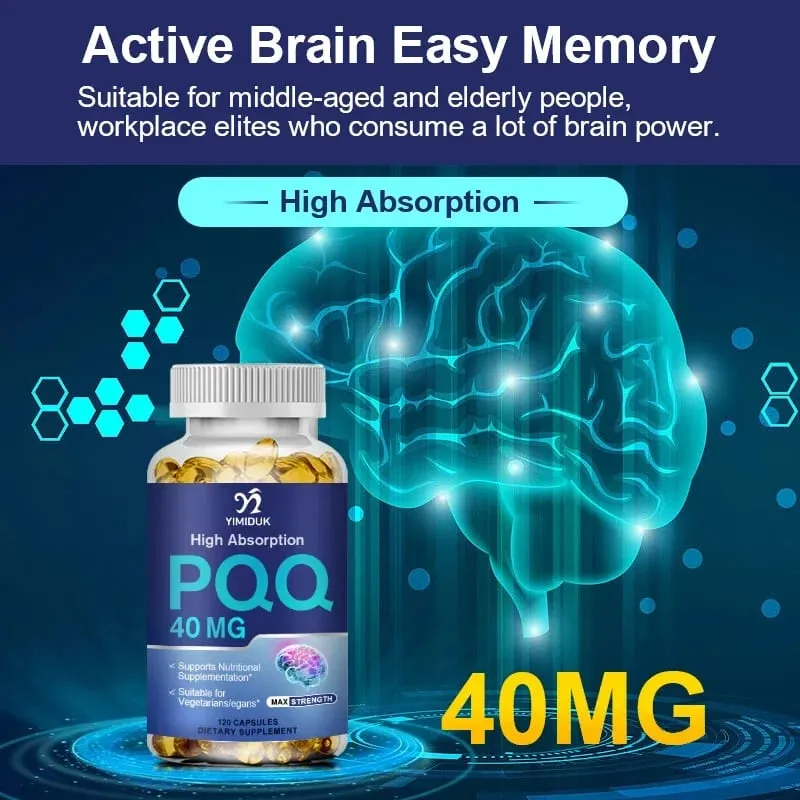 PQQ Capsules Supplement 40 mg - Mitochondrial Biogenesis & Metabolism - Supports Brain Heart Health & Cognitive Function — image 3