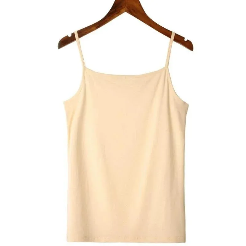 สีทึบแขนกุด Camisole เสื้อกั๊ก Casual Basic Slim Tank Top ทั้งหมดทุกวันผู้หญิงฤดูร้อนแฟชั่น Streetwear Tops ชุดชั้นใน