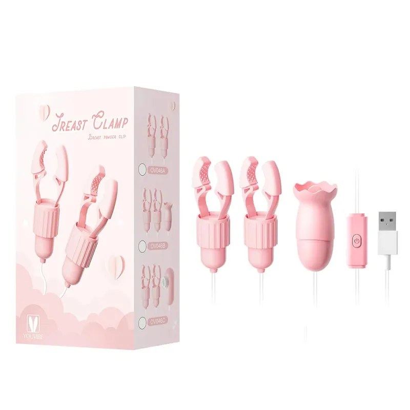 Nipple Clamps Vibrator Breast Massage Tongue Licking Sucking Vibrating Clit Stimulator Female Maturbator Adult Sex Toy For Women — image 9
