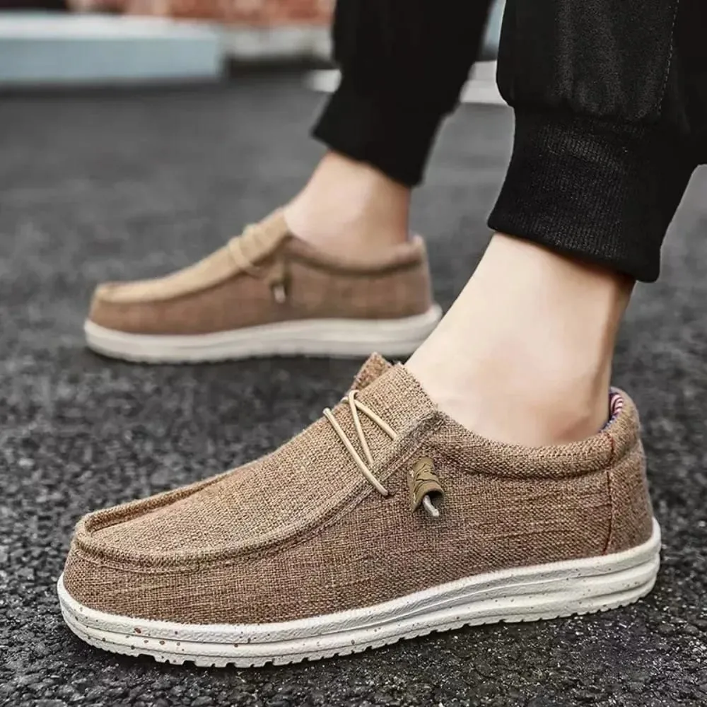 Men's Fashion Canvas Loafers Comfortable Lightweight Breathable Men's Casual Shoes Flat Slip-on Driving Shoes Man 2025 — image 2