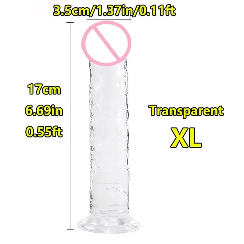 Super Cheap 7 Sizes 5 Colors Realistic Soft Jelly Dildo Suction Cup Adult Sex Toy for Women and Men Vaginal and Anal Masturbator — image 7