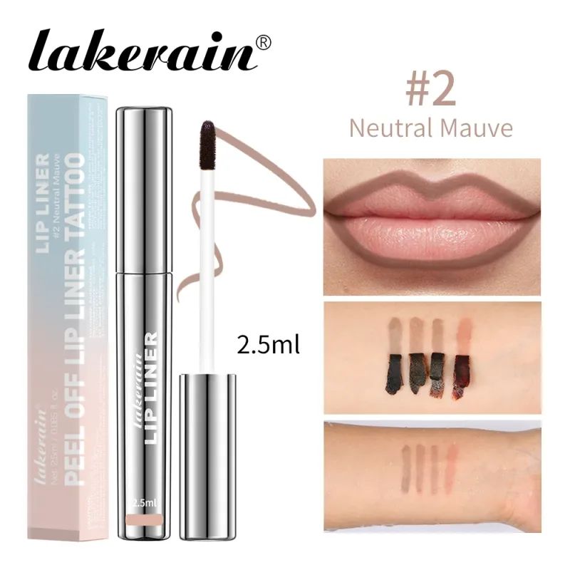Vattentät Lip Liner Peel Off Tatuering Läppglans Vattentät Långvarig Matt Läpp Nyans Brun Kontur Avrivbar Läppar Fläck Kosmetisk — image 5