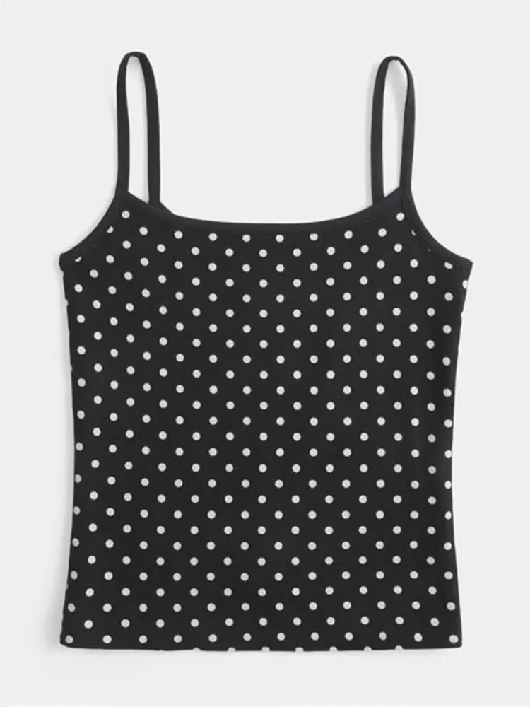 Polka Dot Pink Camis Woman Summer Cotton Slim Tank Top Female Casual Vintage Preppy Style All-match Sweet Cute Crop Top Y2k New — image 11