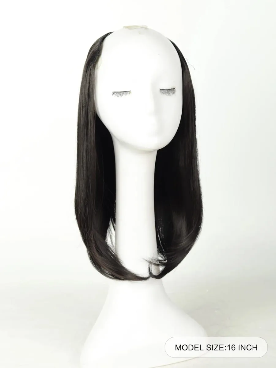 Synthetic V-Shaped Long Curly Wavy Hair Extension Synthetic Wig Layered Hair Extension Hair Pad Fluffy Top Increase Hair Volume — image 9