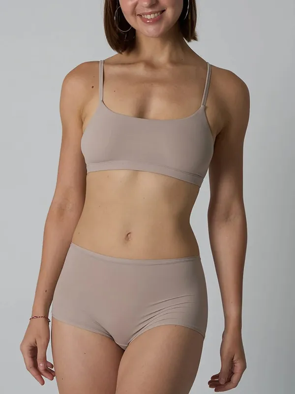 Seamless Adjustable Strap Sports Bra and Low Waist Boxer Set for Women Solid High Elasticity Casual Home Lingerie — image 1