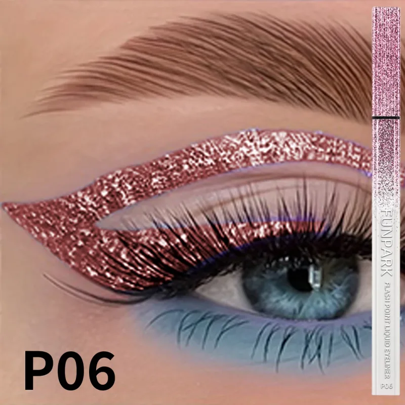 1 STK Glitter Flydende Eyeliner Blyant Vandtæt Lilla Pink Blå Eye Liner Pen Langtidsholdbar Hurtigttørrende øjenmakeup til kvinder — image 10
