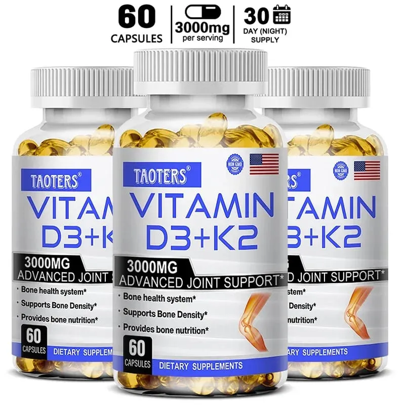 3000 mg Suplement zdrowotny Witamina D3 + K2 - Suplement wapnia dla precyzji kości i ogólnego stanu zdrowia
