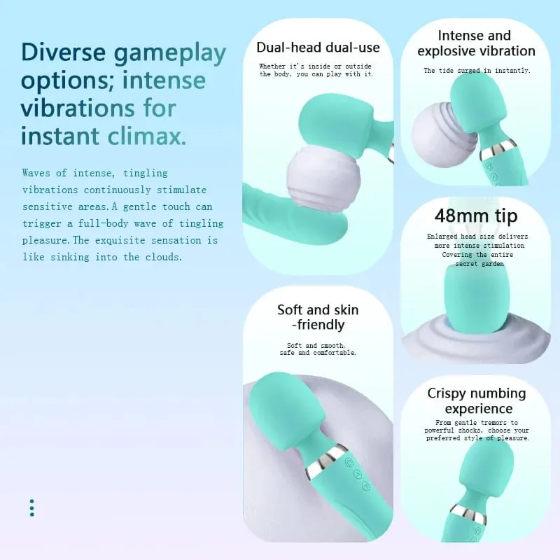 2 IN 1 Magic Wand Vibrator for Women G Spot Clitoral Stimulator 10 Vibration Modes AV Stick Dildo Female Vagina Massager Sex Toy — image 3