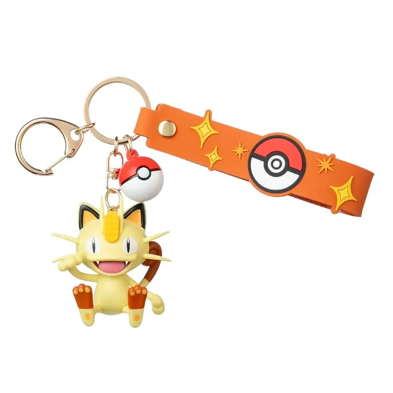 Ægte Pokemon Pikachu nøglering Gengar Morpeko Cubone Snorlax Mimikyu Anime Action Figur Legetøj Nøglering Duftvedhæng Gave