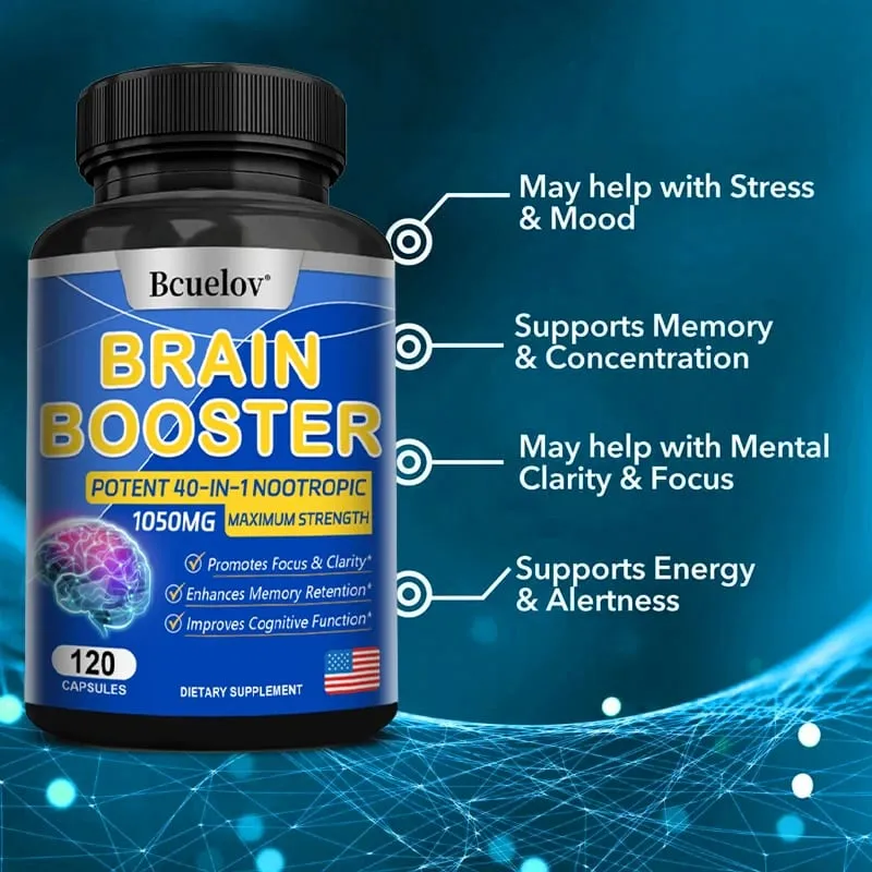 Brain Nutrition Capsules - Dietary Supplement 40-in-1 Potent Formula Vegan Non-GMO Supports Focus and Brain Health — image 2