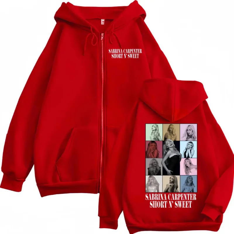 Singer Sabrina Carpenter Graphic Zipper Hoodie Men's Women Fashion Aesthetic Hooded Sweatshirts Harajuku Y2k Oversized Pullovers — image 6