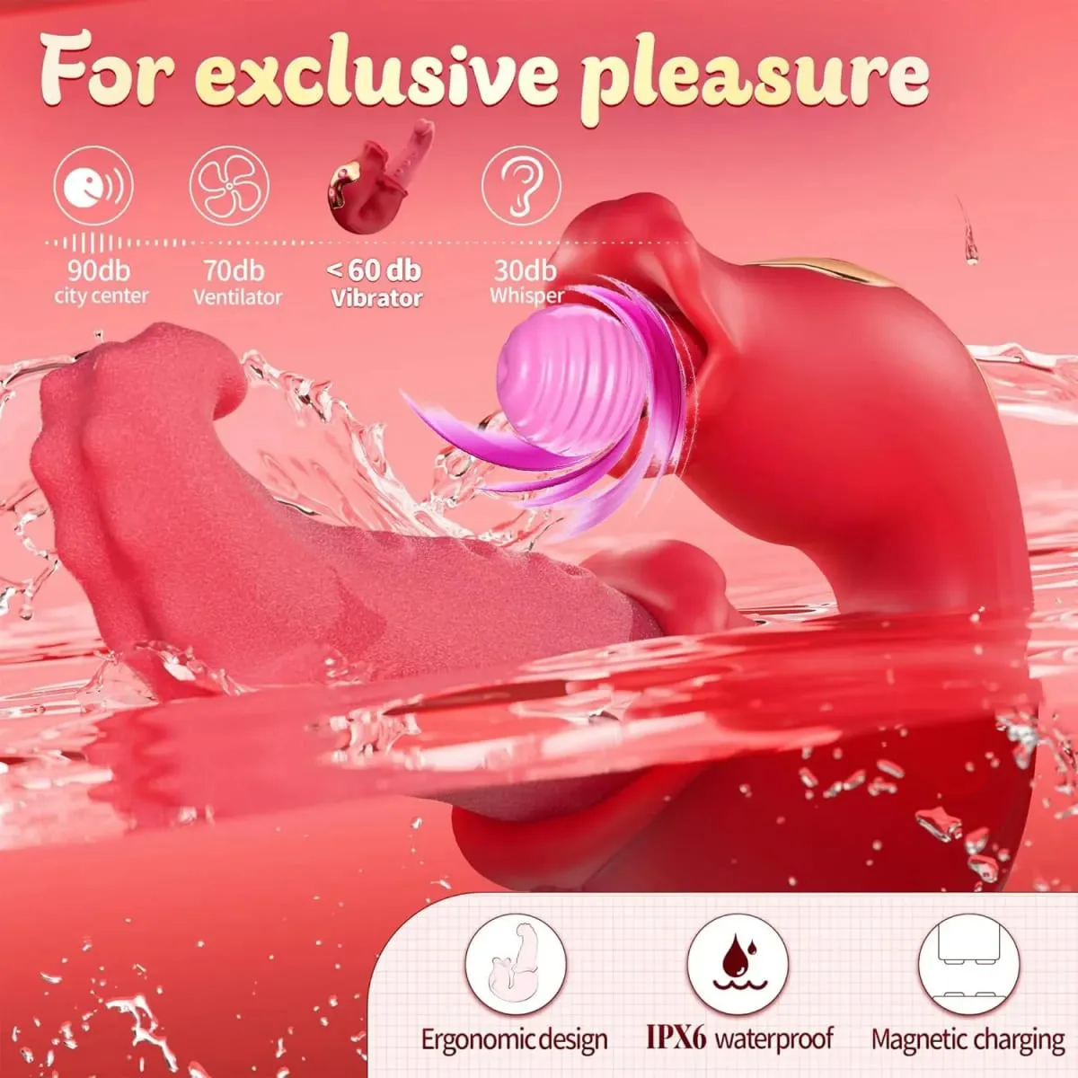 Rose Licking Realistic Tongue Vibrator G-spot Nipple Vagina Stimulator Clitoral Massager Thrusting Dildo Adult Sex Toy — image 2