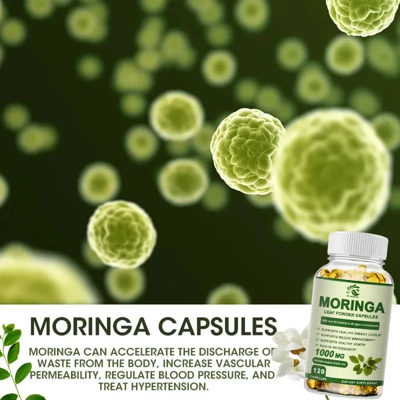 Greensure Moringa Oil Främjar ämnesomsättning Stöd Viktminskning Reparationer Skadade celler Lindrar inflammation Kardiovaskulär hälsa — image 6
