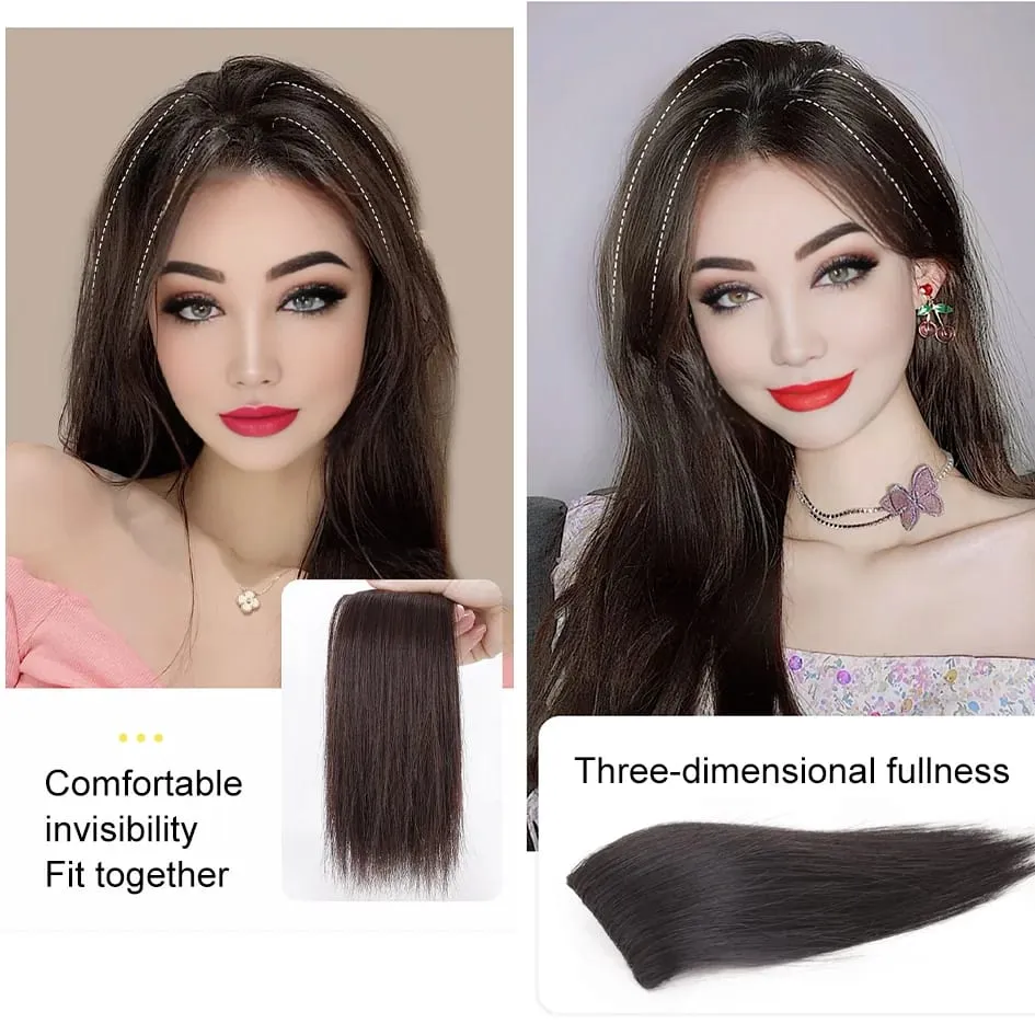 Synthetic 2 pieces/set of wig pads hair extensions opening and top replacement pieces replacement artifact — image 7