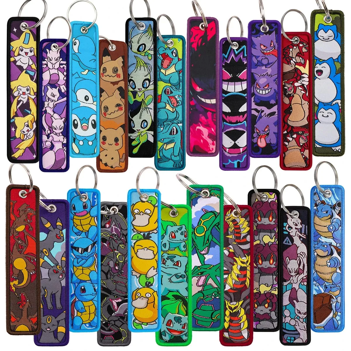 Pokémon Anime Elf Monsters Keychain for Cars Backpack Key Holders Embroidery Keyrings Key Tag Jet Tag Accessories Gifts 1pcs — image 1