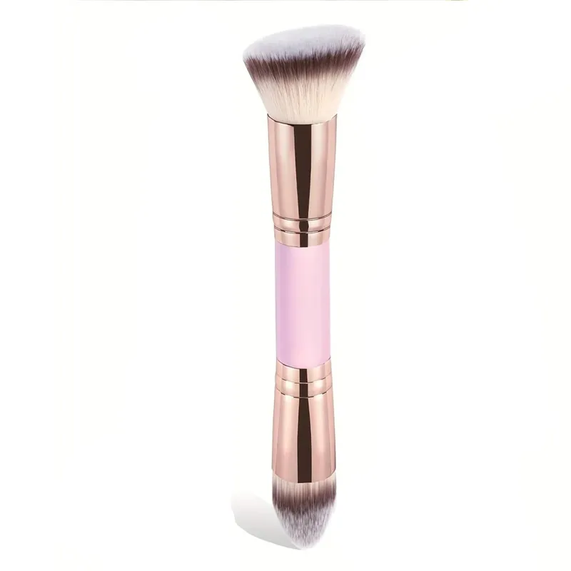 Single Double-Ended Multi-Functional Makeup Brush Professional Foundation + Blush Brush Soft & Dense Bristles