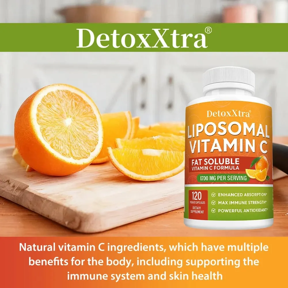 1700 Mg Liposome Vitamin C - Supports Immunity Replenishes Energy Promotes Collagen Production Improves Skin Health