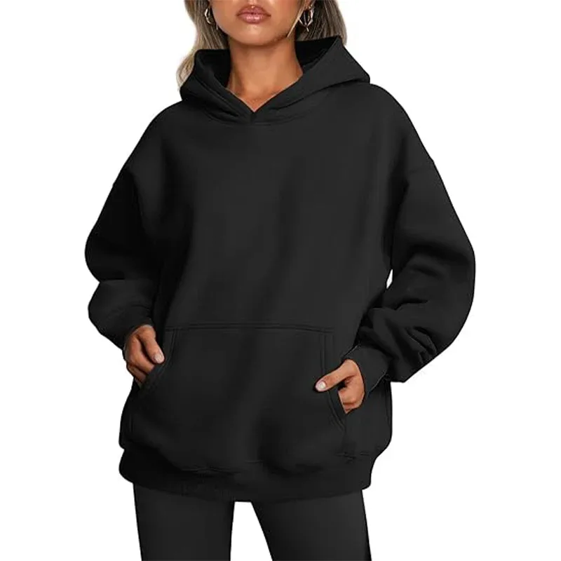 DIY Design bluzy oversize damskie moda spersonalizowane drukowane luźne, z długim rękawem opadające mankiety na ramionach bluzy swetry Sudadera — image 3