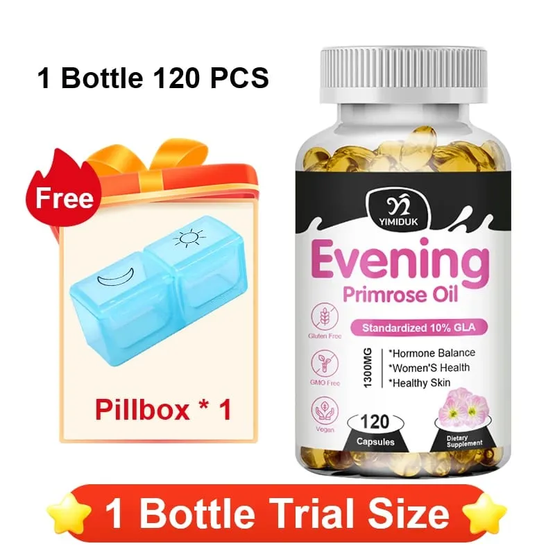Aceite de onagra 1300 mg con rico GLA y nutrientes esenciales Equilibra las hormonas apoya la comodidad de las mujeres y mejora la salud de la piel — image 11