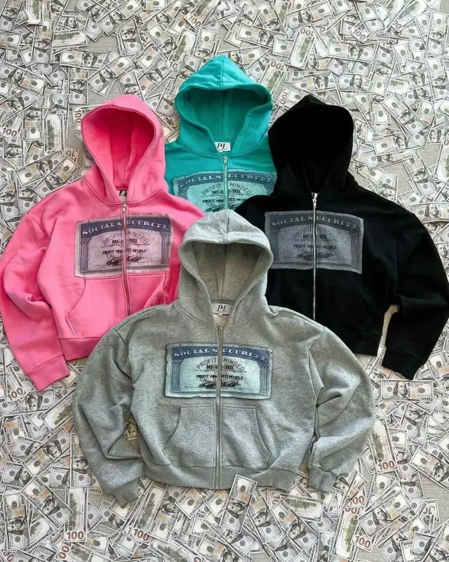 Y2K Retro Hoodie Men's and Women's Custom Print Streetwear Long Sleeve Pullover with Hood — image 5