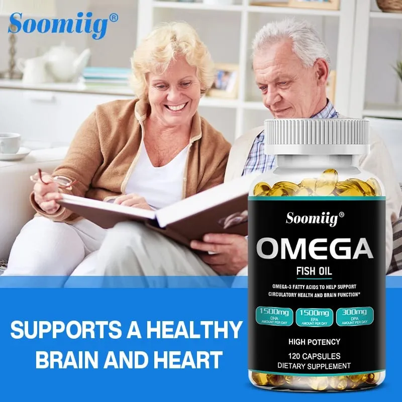 Omega 3 Fish Oil Softgels 3300mg Υψηλής Δυναμικότητας με EPA & DHA Υποστηρίζει Ενέργεια Εγκεφαλική Καρδιά Άρθρωση Οφθαλμών Δέρμα & Ανοσία Υγεία