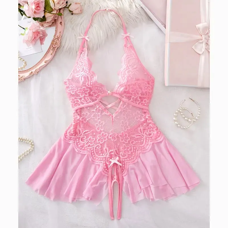 Halter-neck Sexy Bra With Adjustable Straps Open-Back One-Piece Underwear Best-Selling Erotic Lingerie For Women Intimacy Set — image 3