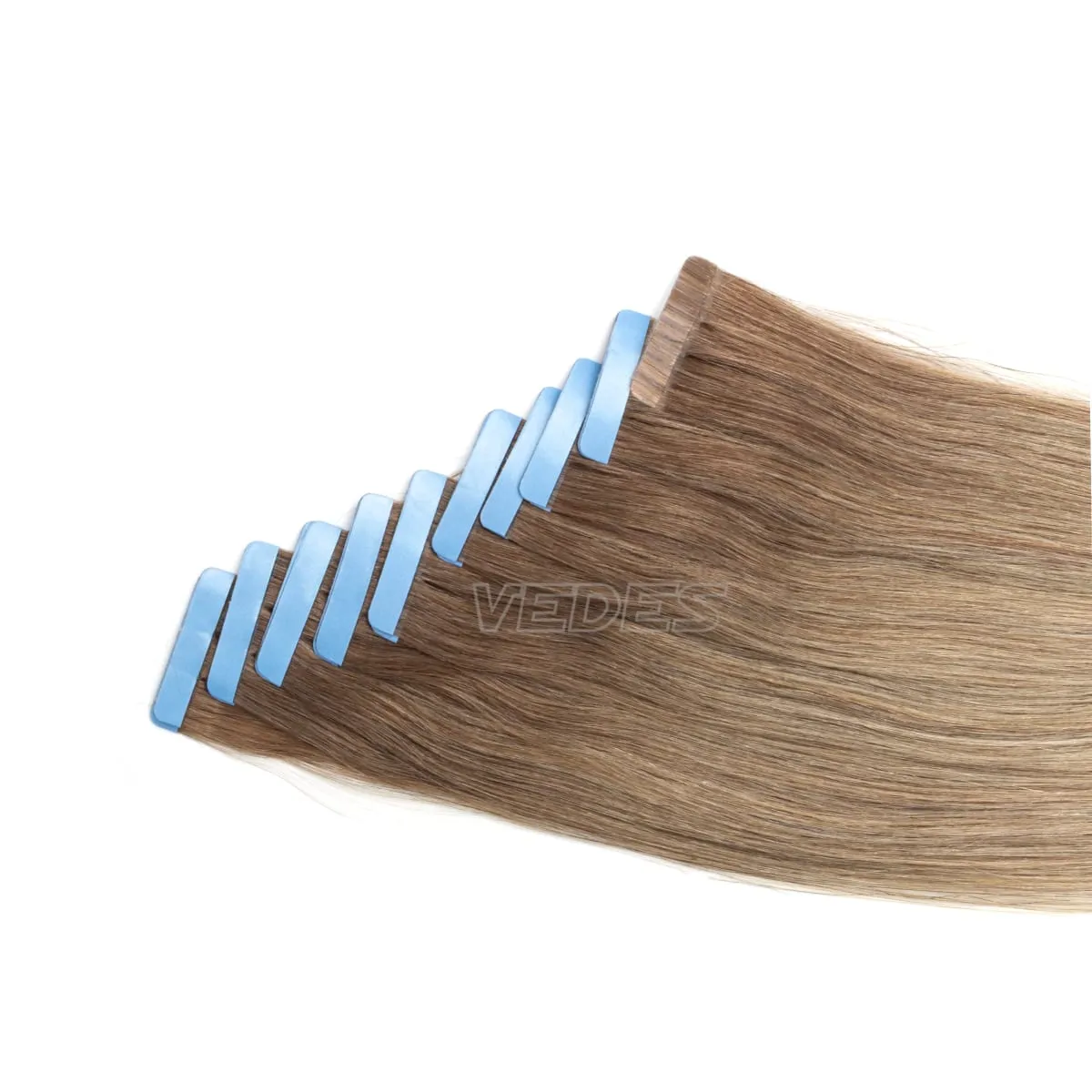 20Pcs 16" 20" Gradient Color Tape in Hair Extensions Human Hair Seamless Tape Hair Extensions 4x0.8cm Skin Weft PU Tape On Hair