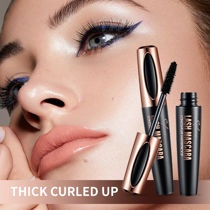 Waterproof Mascara Black Long Lasting Curling Thick Lengthening Eyelash Extension Smudge-proof Eye Makeup Cosmetics — image 3