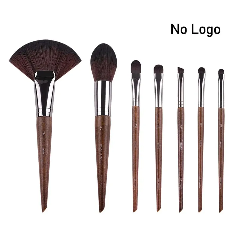 Pennelli per trucco occhi in legno naturale set completo Ombretto Pro Crease Kit per trucco sfumino evidenziatore sopracciglio Pennello per ciglia labbra pratico — image 19
