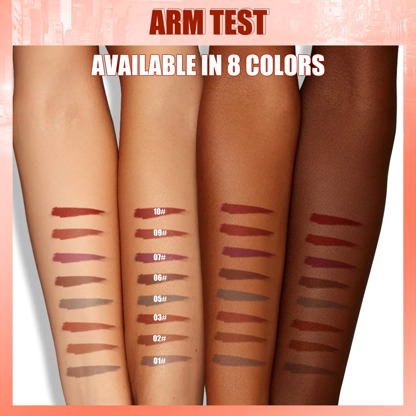 Longwear Liquid Lip Liner עמיד למים 24 שעות עמיד ארוכות טווח שפתיים Liner Stain Marker Pen 2-in-1 Lipliner מט חצי קבוע