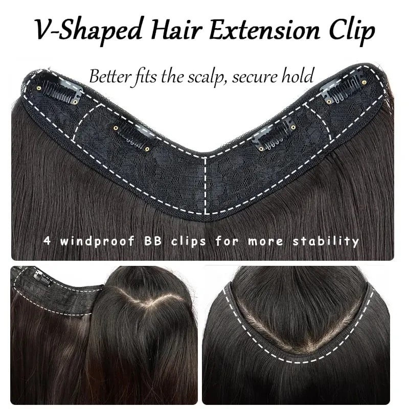 22 inch Synthetic One-Piece Hair Extensions | Inward-Curled Ends | BB Clips Easy Wear No Damage | Instant Volume & Length — image 6