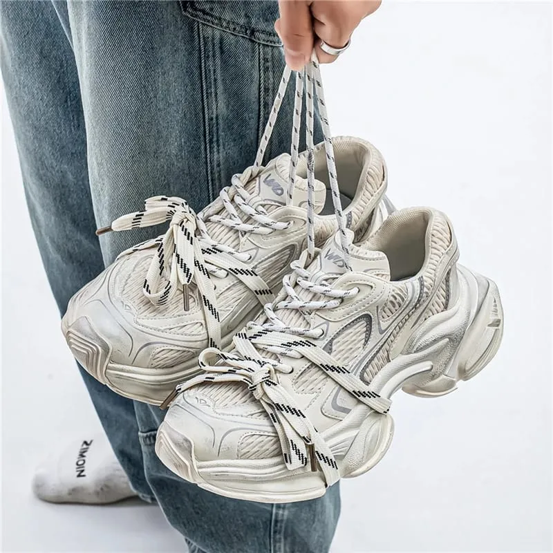 2025 New Women's Shoes Mesh Sneakers Casual Shoes White Couple Dad Shoes Ladies Autumn Star Same Style Flat Sport Anti-slip — image 4