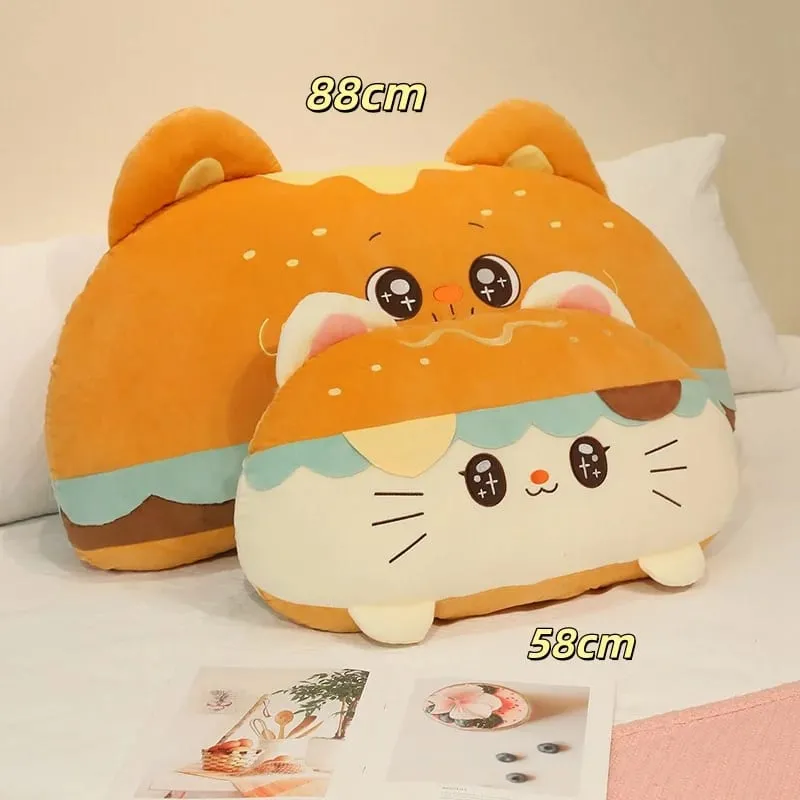 Hamburger Plush Cushion 58/88cm Stuffed Pillow Kawaii Sofa Bed Seat Decor Cushion Adorably Home Decor Toys Birthday Gifts