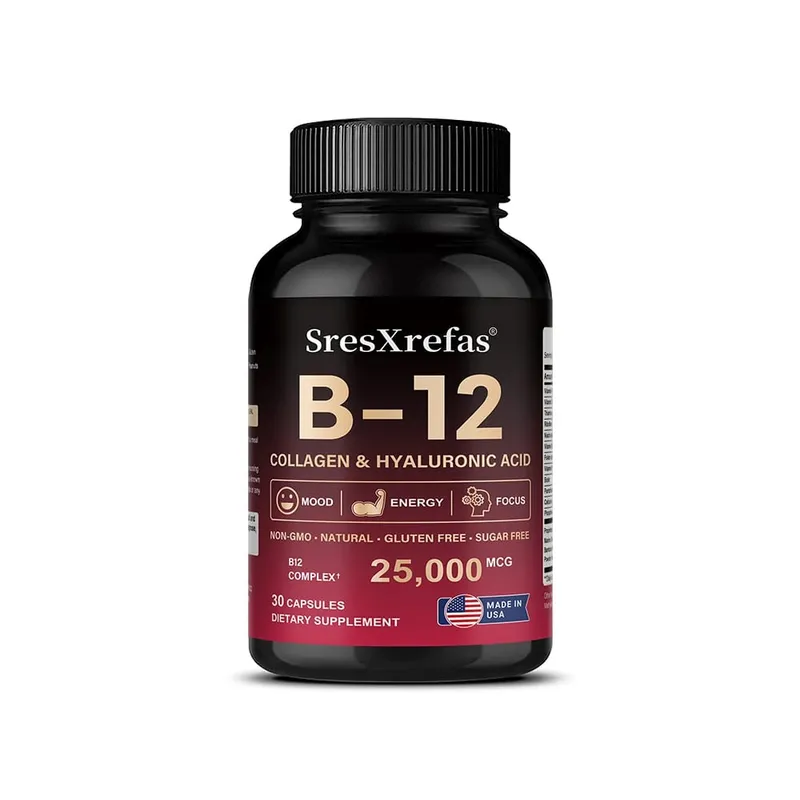 Vitamin B12 Capsules - Supports Energy Metabolism Mood Heart Nervous System Support Relieves Fatigue