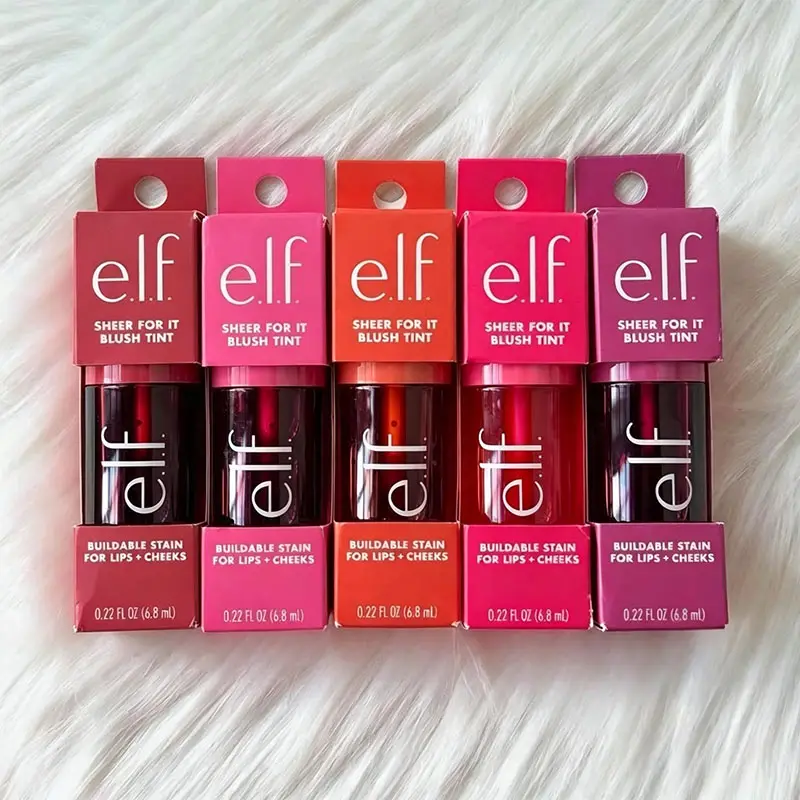 Bán chạy nhất Elf công dụng kép Liquid Blush Lip Gloss Dưỡng ẩm liên tục Tạo bột làm sáng tự nhiên Mỹ phẩm Blusher dạng lỏng