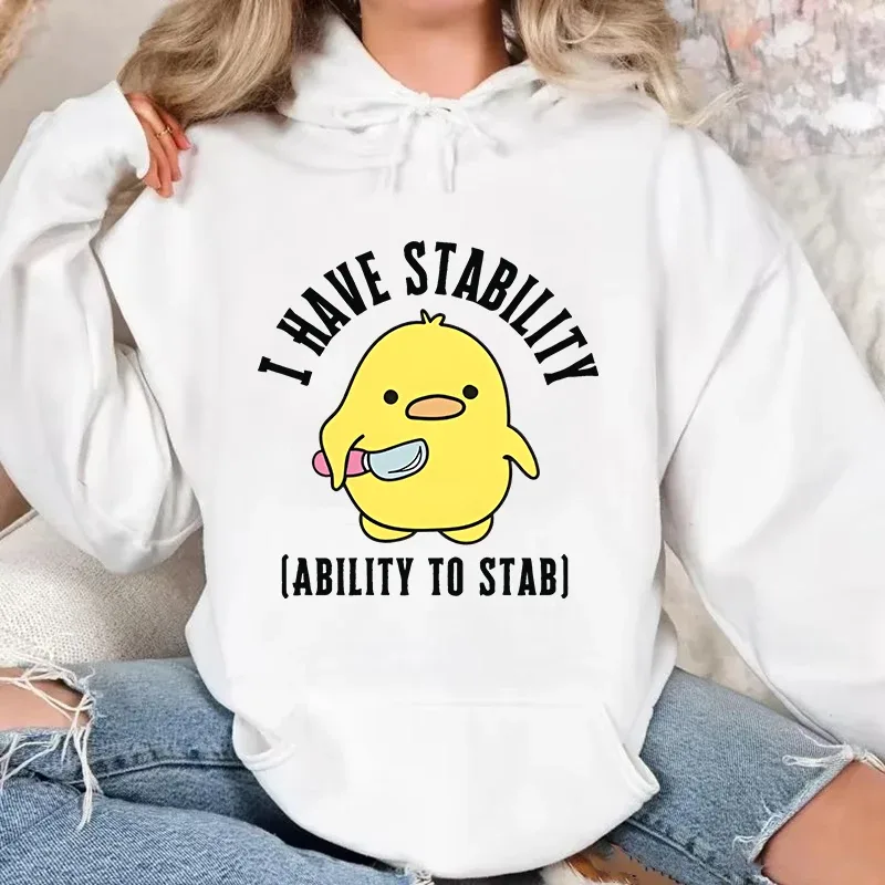 New I Have Stability Ability To Stab Hoodies Men Women Fashion Duck Graphic Sweatshirt Soft Unisex Streetwear Long Sleeve Tops — image 19