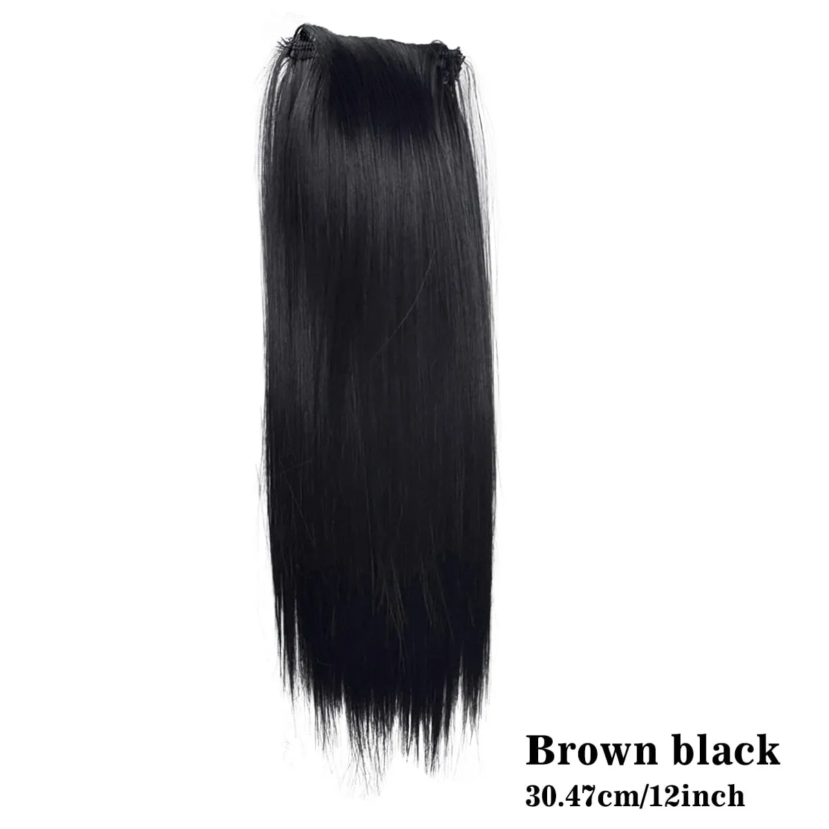 Straight Clip In Hair Extensions Synthetic 8"12" Hair Topper For Women Invisible Clip On Hair Patch Thick Booster Hairpieces — image 9
