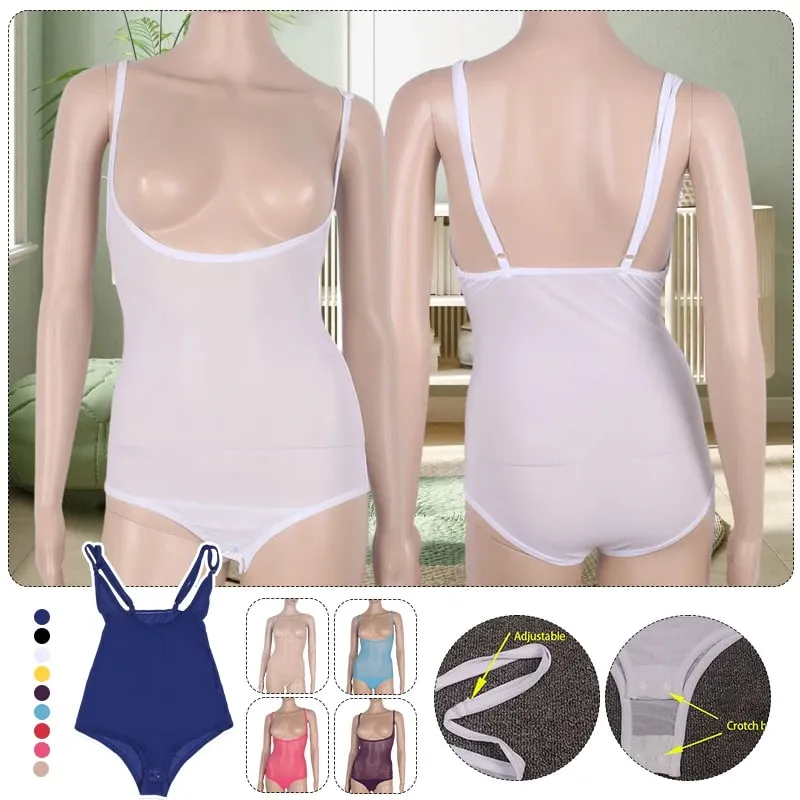 Women Vest Camisole Belly Dance Sheer Mesh Leotard Halter Neck Open Bust Bodysuit Sleeveless Dancewear Training Practice Costume — image 3